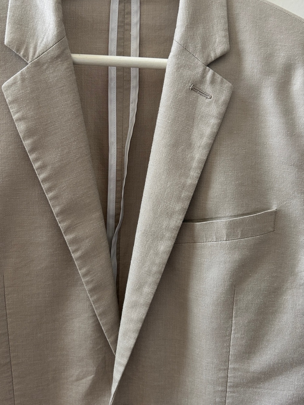 Express Men’s Beige Slim Fit Cotton Linen Lyocell Blazer 36S - Picture 6 of 16